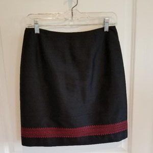 Ann Taylor Silk Skirt in Black